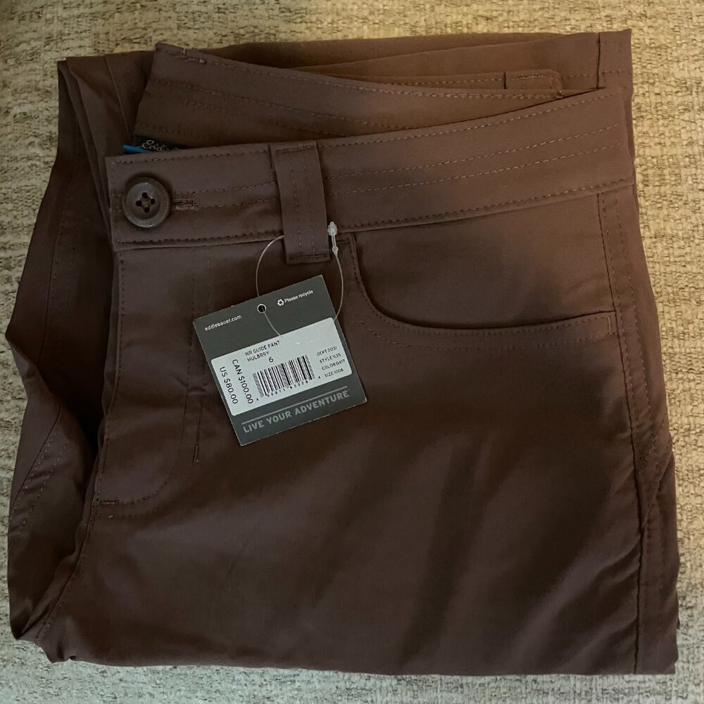 Eddie Bauer Guide Pants Mulberry Color Size 6 Women’s New